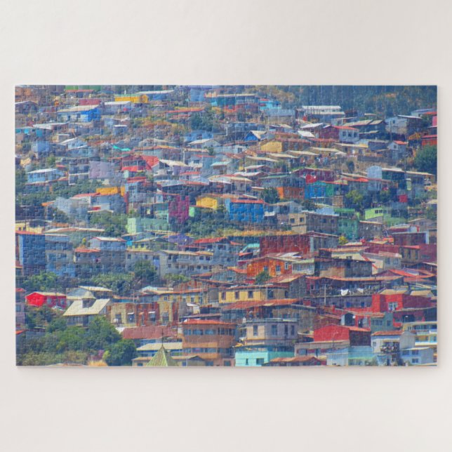 valparaisfarbene Gebäude (Horizontal)