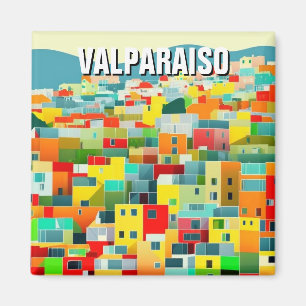 Valparaiso Chile Abstrakt Zeichnend Magnet