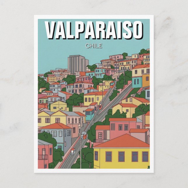 Valparaiso Chile Abstrakte Kunst Postkarte (Vorderseite)