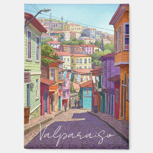 Valparaiso Chile Postkarte Magnet