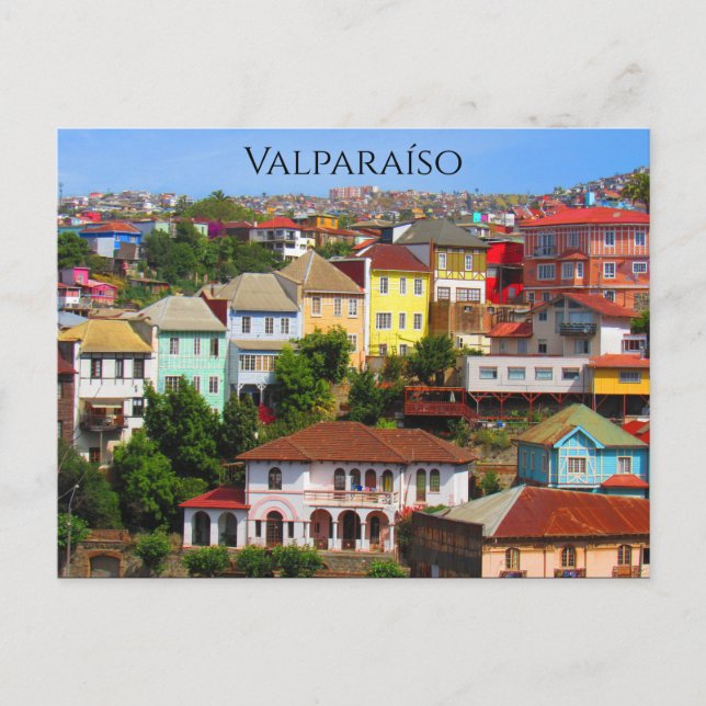 Valparaíso Farben Postkarte (Vorderseite)