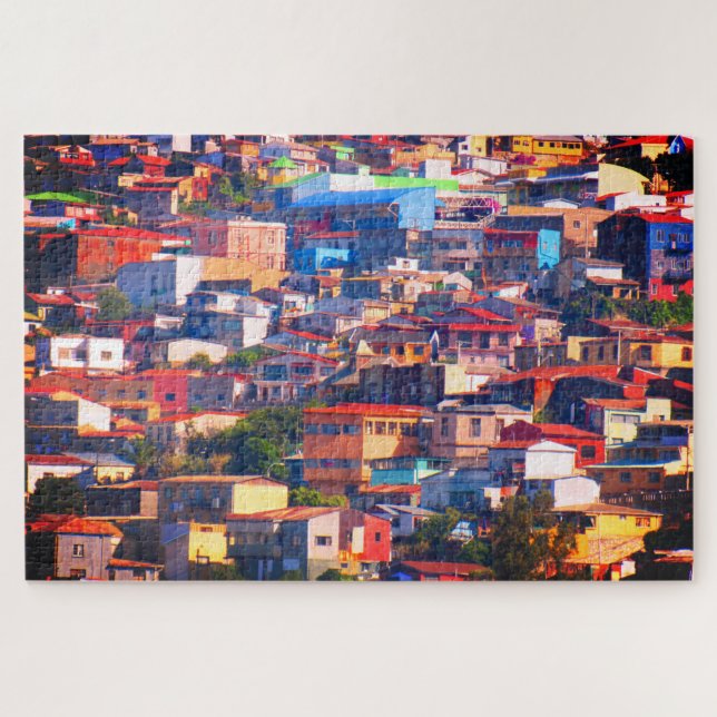 Valparaiso farbige Gebäude (Horizontal)