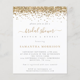 Value Gold Glitzer Bridal Dusche Einladung Flyer