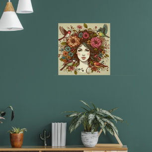 Value Poster Art Print Birds Song im Herbst