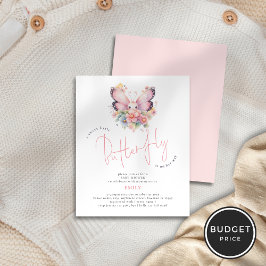 Value Sweet Butterfly On Way Floral Baby Dusche Flyer