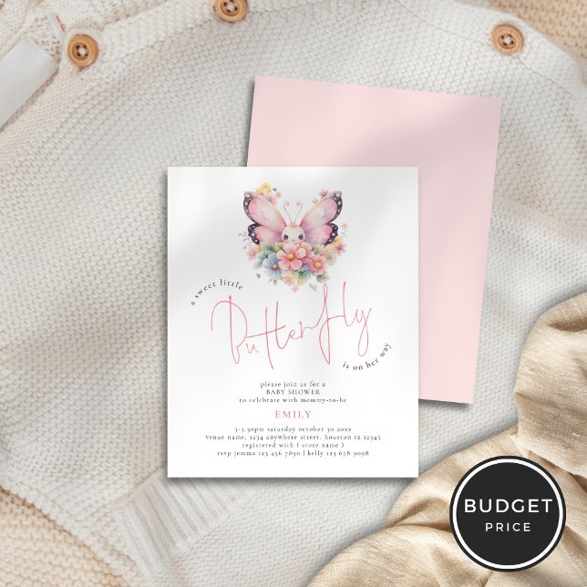 Value Sweet Butterfly On Way Floral Baby Dusche Flyer (Von Creator hochgeladen)