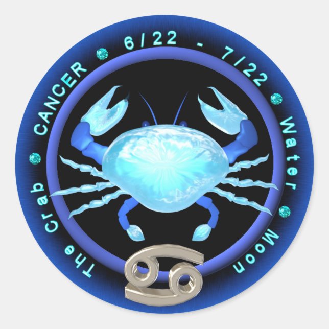 Valxart Cancer zodiac Logo Runder Aufkleber (Vorderseite)