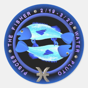 Valxart Pisces zodiac Logo Runder Aufkleber