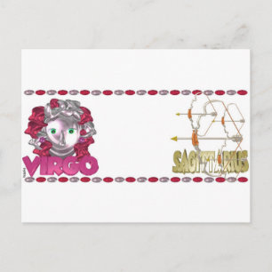 ValxArt Virgo Sagittarius Zodiac Freundschaft Postkarte