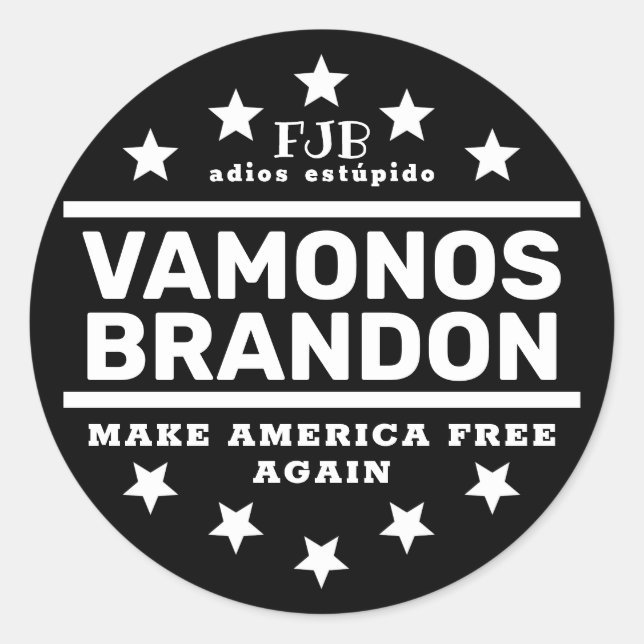 Vamonos Brandon II Black Classic Round Sticker (Vorderseite)