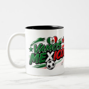 VAMOS MEXICO! Fan Mexikanischer Stolz Fußb Zweifarbige Tasse