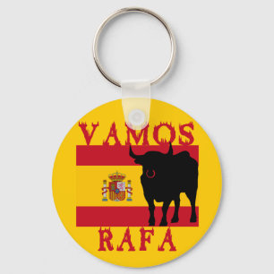 Vamos Rafa With Flag of Spain Schlüsselanhänger