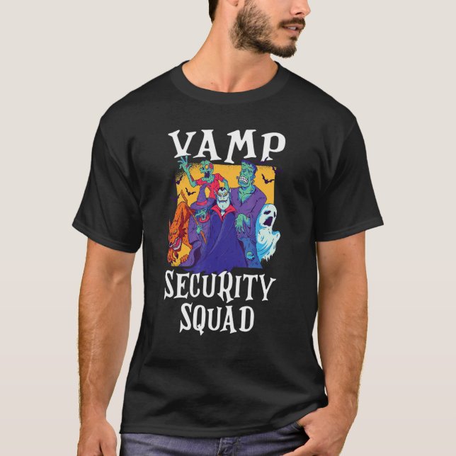 Vamp Security Squad   Easy Halloween Costume T-Shirt (Vorderseite)