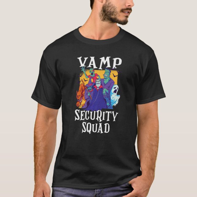 Vamp Security Squad  Easy Halloween Costume T-Shirt (Vorderseite)