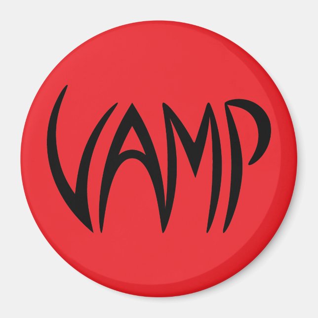 Vamp Text (rot/schwarz) Magnet (Vorne)