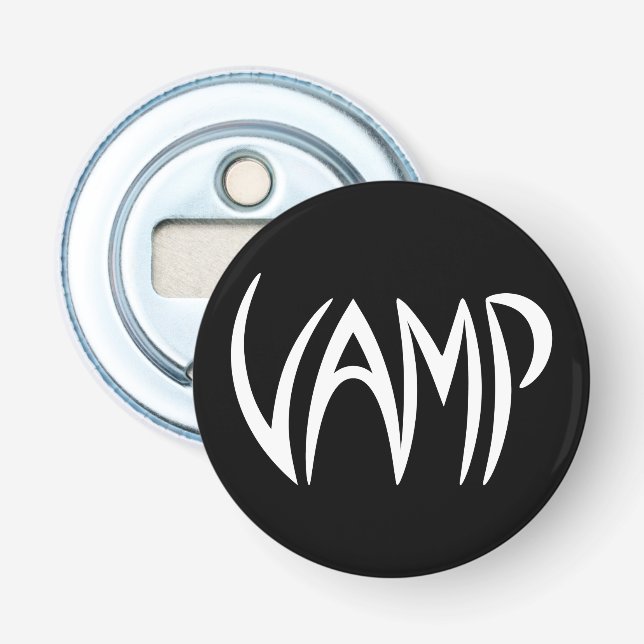 Vamp Text (schwarz/weiß) Flaschenöffner (Vorderseite)