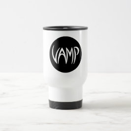 Vamp Text (schwarz/weiß) Reisebecher