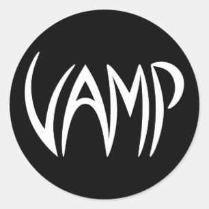 Vamp Text (schwarz/weiß) Runder Aufkleber