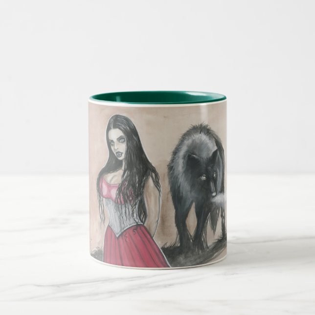Vamp und Wolf Zweifarbige Tasse (Mittel)