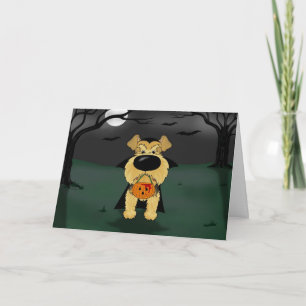 Vampir Airedales Terrier Halloween Karte