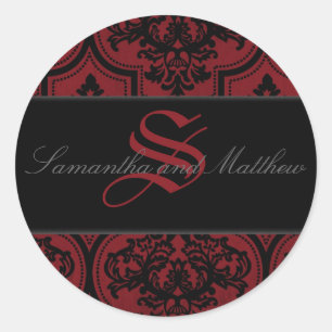 Vampir-Braut-Monogramm-Aufkleber B2 Runder Aufkleber