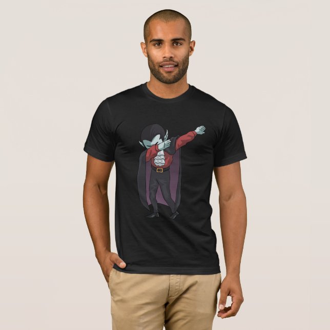 Vampir, der lustigen Halloween-Klecks-Tanz betupft T-Shirt (Vorne ganz)