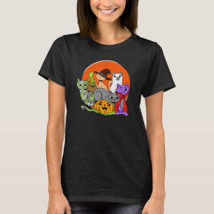 Vampir Geist Zombie Hexenkatzen in Kürbis Süß Ha T-Shirt