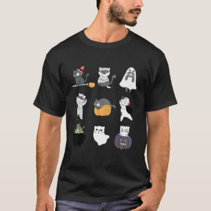 Vampir Geist Zombie Hexenkatzen In Kürbis Süß Ha T-Shirt