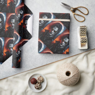 Vampir-Goth-Horror-Geschenkpapier dunkles Hallowee Geschenkpapier