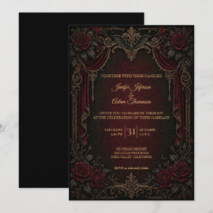 Vampir-Gothic-Halloween-Hochzeitseinladung Einladung