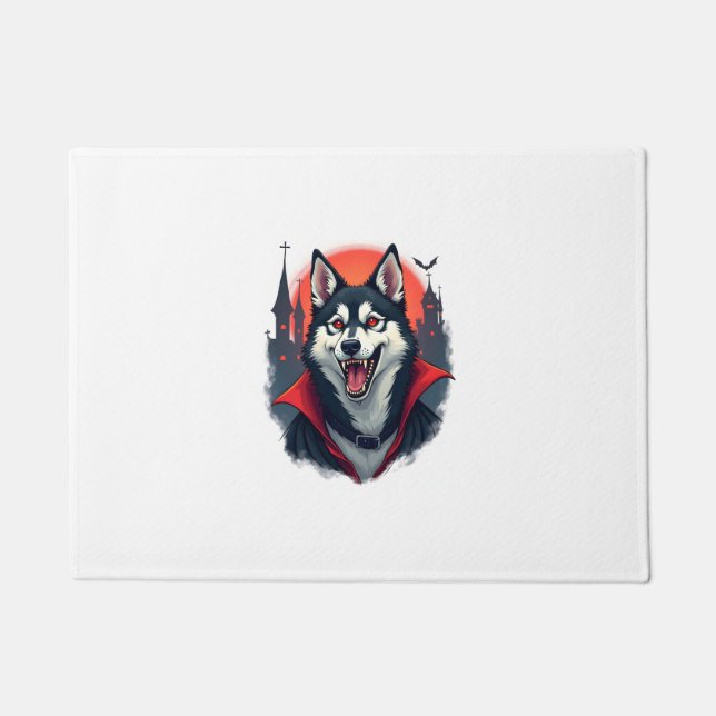 Vampir-Husky-Biss Fußmatte (Vorderseite)