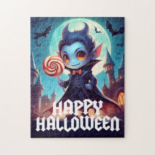 Vampir isst Süßigkeiten Frohes Halloween