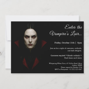 Vampir Königin – Halloween-Kostüm Party-Einladung Einladung