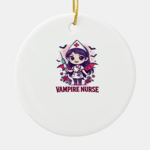 Vampir-Krankenschwester-Shirt � Lustiges Halloween Keramik Ornament