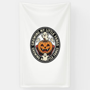 Vampir-Kürbis-Abzeichen Meine kleinen Fangzähne wa Banner