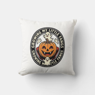 Vampir-Kürbis-Abzeichen Meine kleinen Fangzähne wa Kissen