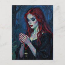 Vampir-Lady mit Rosenkranz