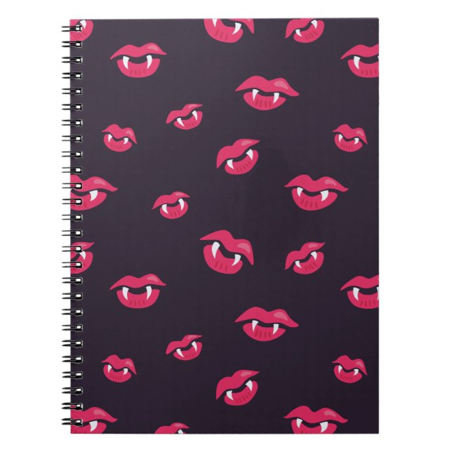 Vampir-Lippen und Fangs-Gotik Notizblock (Vorderseite)
