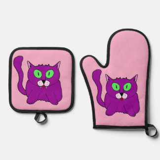 Vampir-Mew-Ofenhandschuh Ofenhandschuh & Topflappen-Set