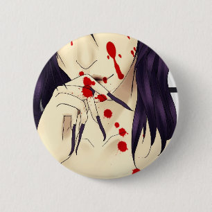 Vampir mit Blut Button