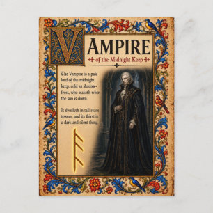 Vampir, mittelalterliche Bestiarien-Kunst Postkarte