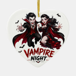 Vampir-Nacht-Paar-Halloween-Party Keramik Ornament