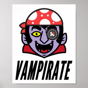 Vampir-Pirat Vampirate T-Shirt Halloween Poster