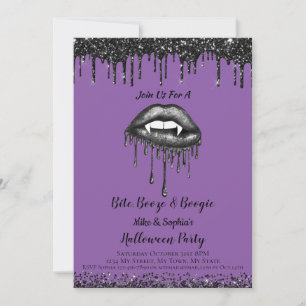 Vampir purpur glitzernde Lippen Erwachsene Hallowe Einladung