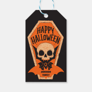 Vampir Sarg Gruseliger Totenkopf Frohes Halloween Geschenkanhänger