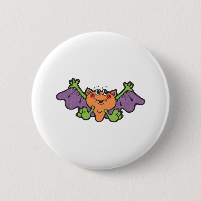 Vampir-Schläger für niedlichen Cartoon Button (Vorderseite)