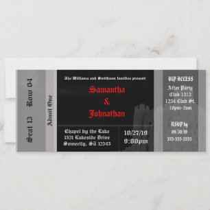 Vampir-Schloss-Goth-Hochzeitsticket-Einladungen Einladung