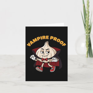 Vampir-sicherer lustiger Knoblauch Retro-Cartoon H Karte