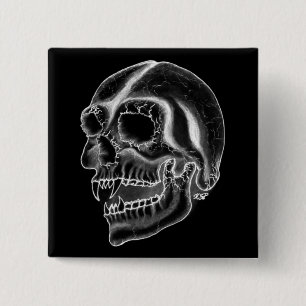 Vampir skull Schwarzweiß-Design Button