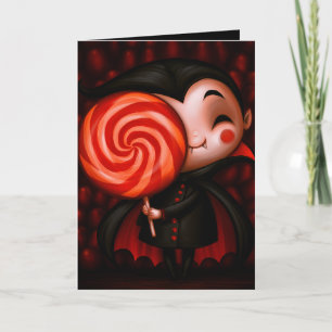 Vampir-Trick-or-Treat-Halloween-Illustration Karte